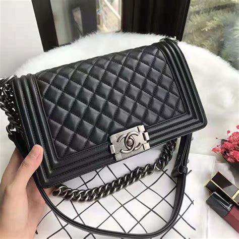 chanel boy black ruthenium